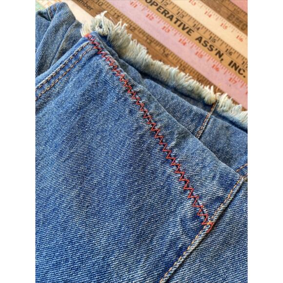 Yesno 1X XL Denim Jean Plus Overalls Bohemian Distress Crop Festival Farm Boho - Picture 9 of 9